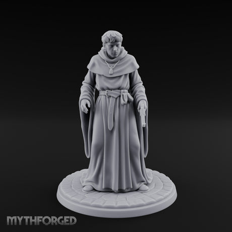 Pistol Concealing Human Friar Miniature for Dungeons and Dragons, Pathfinder or other TTRPGs