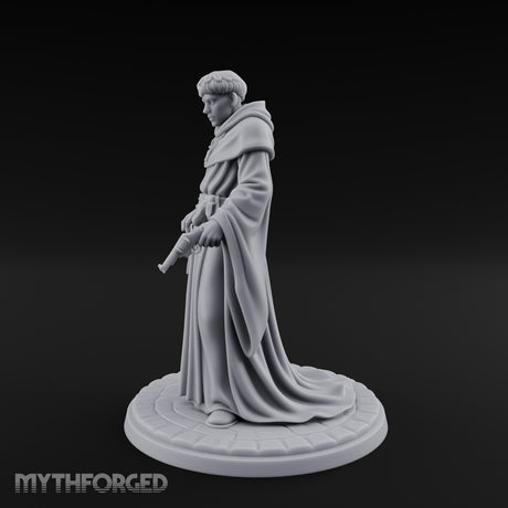 Pistol Concealing Human Friar Miniature for Dungeons and Dragons, Pathfinder or other TTRPGs