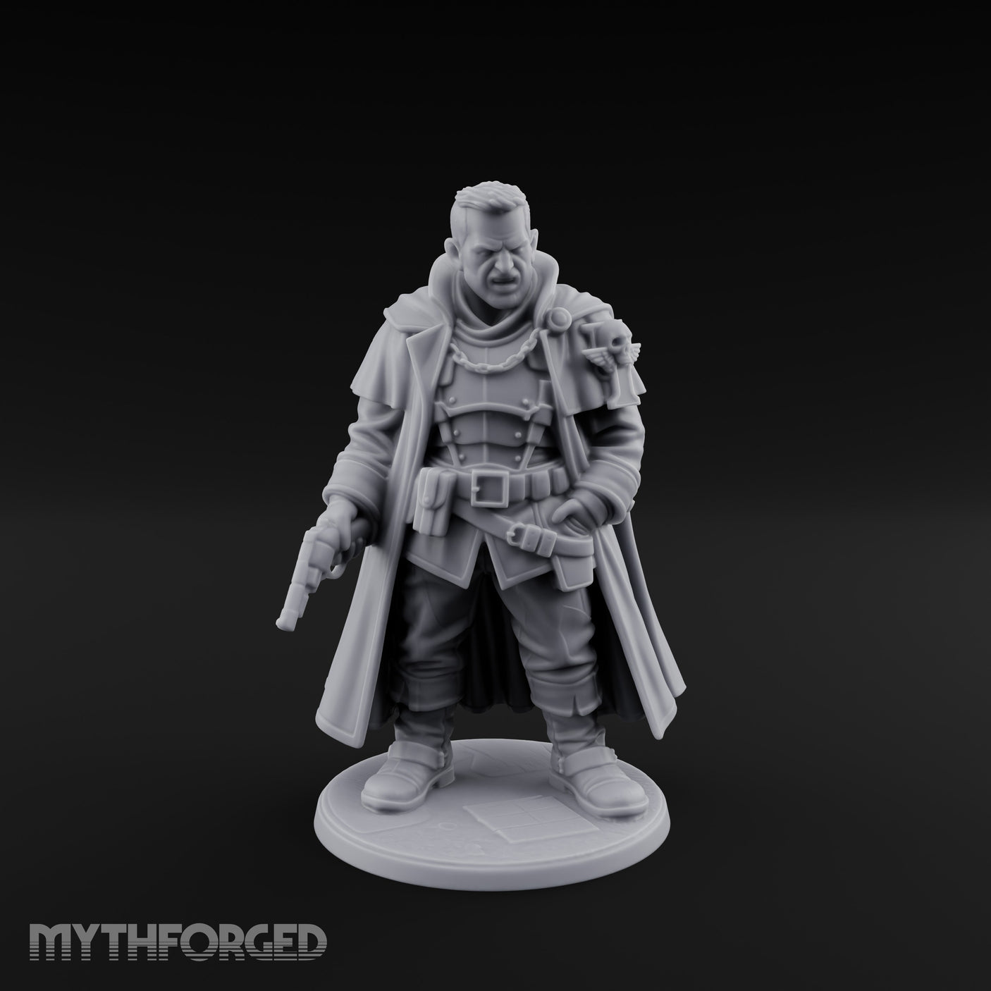 Pistol Dangling Coat Sweeping Human Gunslinger Miniature for Dungeons and Dragons, Pathfinder or other TTRPGs