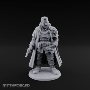 Pistol Dangling Coat Sweeping Human Gunslinger Miniature for Dungeons and Dragons, Pathfinder or other TTRPGs