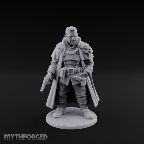 Pistol Dangling Coat Sweeping Human Gunslinger Miniature for Dungeons and Dragons, Pathfinder or other TTRPGs