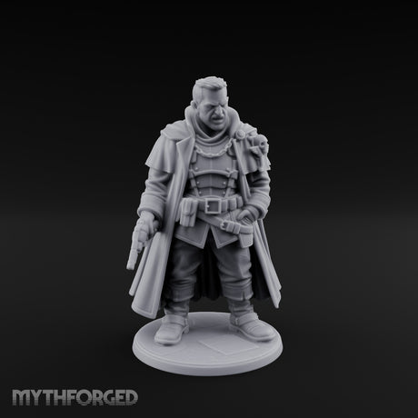 Pistol Dangling Coat Sweeping Human Gunslinger Miniature for Dungeons and Dragons, Pathfinder or other TTRPGs