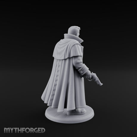 Pistol Dangling Coat Sweeping Human Gunslinger Miniature for Dungeons and Dragons, Pathfinder or other TTRPGs