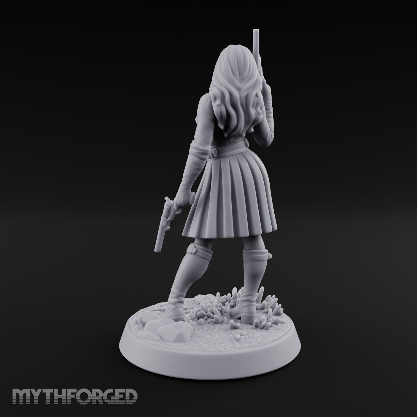 Pistol Drawn Human Monster Hunter Miniature for Dungeons and Dragons, Pathfinder or other TTRPGs