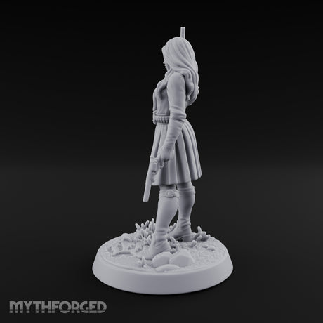 Pistol Drawn Human Monster Hunter Miniature for Dungeons and Dragons, Pathfinder or other TTRPGs