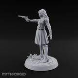 Pistol Drawn Human Monster Hunter Miniature for Dungeons and Dragons, Pathfinder or other TTRPGs