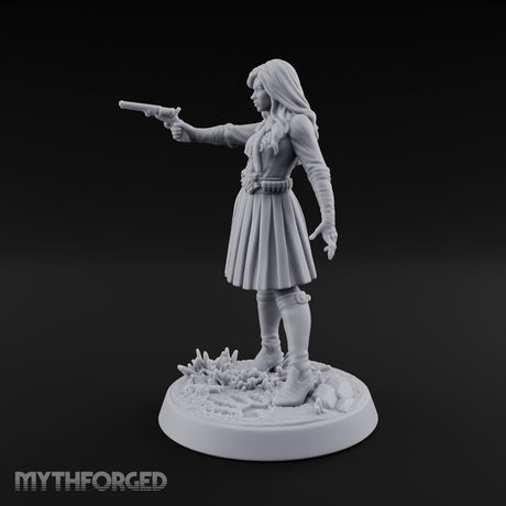 Pistol Drawn Human Monster Hunter Miniature for Dungeons and Dragons, Pathfinder or other TTRPGs