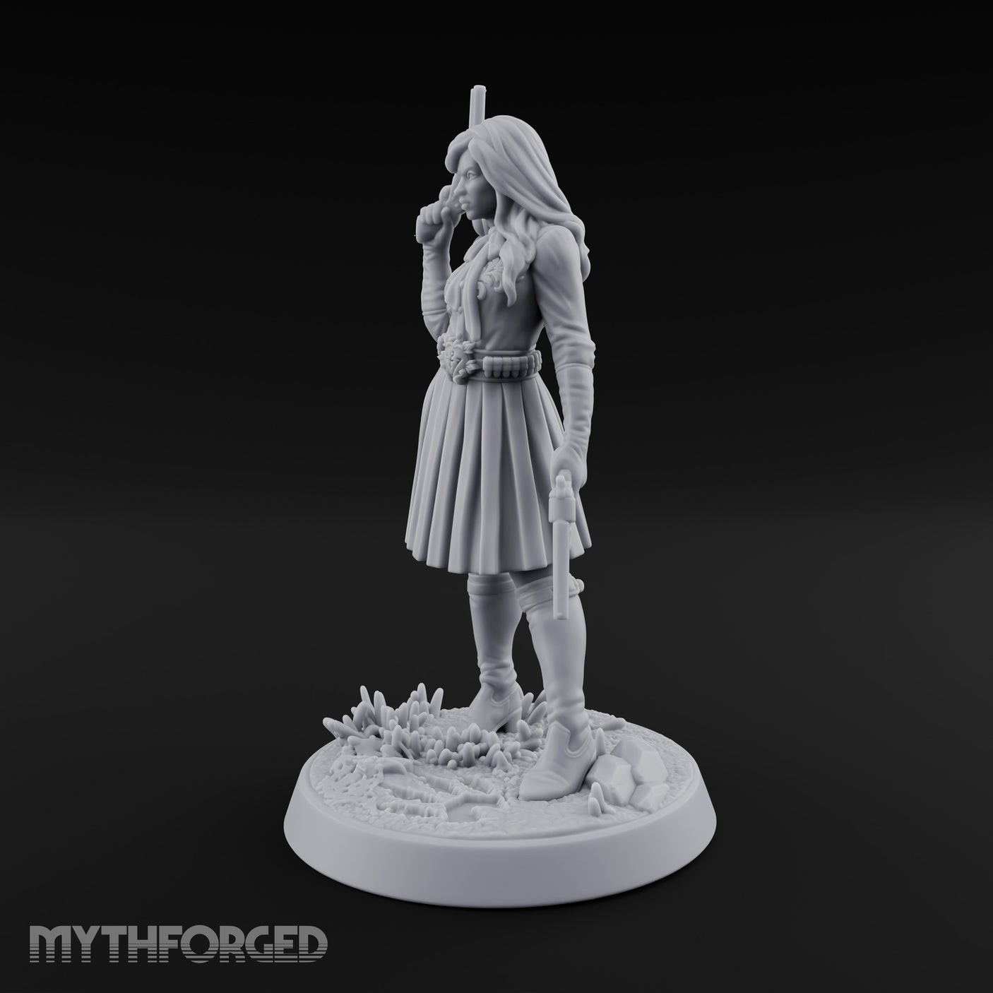 Pistol Drawn Human Monster Hunter Miniature for Dungeons and Dragons, Pathfinder or other TTRPGs