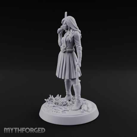 Pistol Drawn Human Monster Hunter Miniature for Dungeons and Dragons, Pathfinder or other TTRPGs