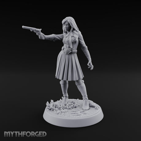 Pistol Drawn Human Monster Hunter Miniature for Dungeons and Dragons, Pathfinder or other TTRPGs