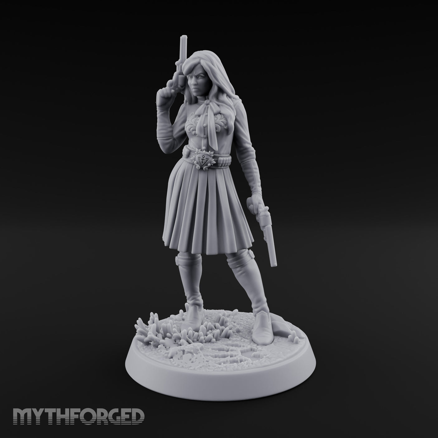 Pistol Drawn Human Monster Hunter Miniature for Dungeons and Dragons, Pathfinder or other TTRPGs
