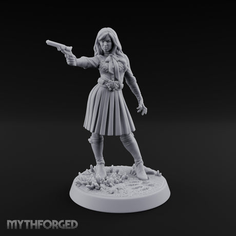 Pistol Drawn Human Monster Hunter Miniature for Dungeons and Dragons, Pathfinder or other TTRPGs
