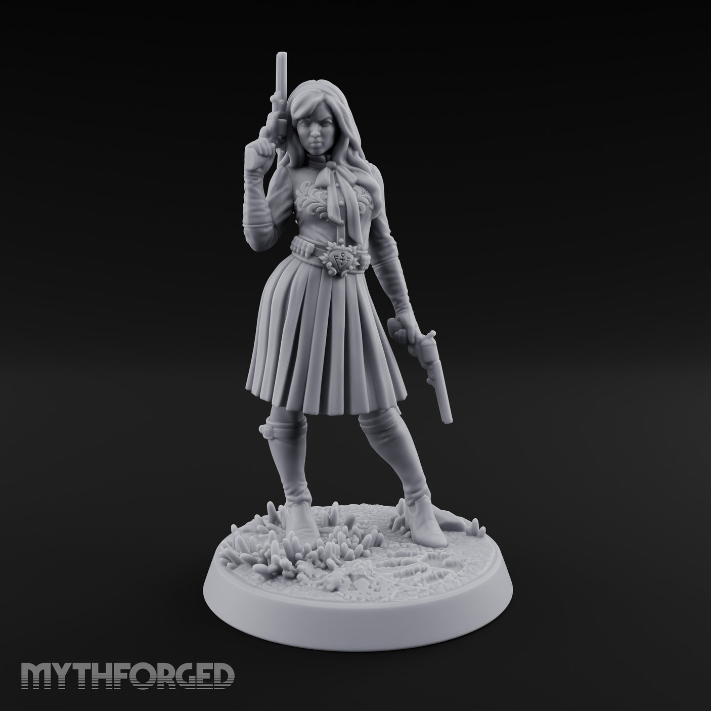 Pistol Drawn Human Monster Hunter Miniature for Dungeons and Dragons, Pathfinder or other TTRPGs