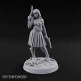 Pistol Drawn Human Monster Hunter Miniature for Dungeons and Dragons, Pathfinder or other TTRPGs