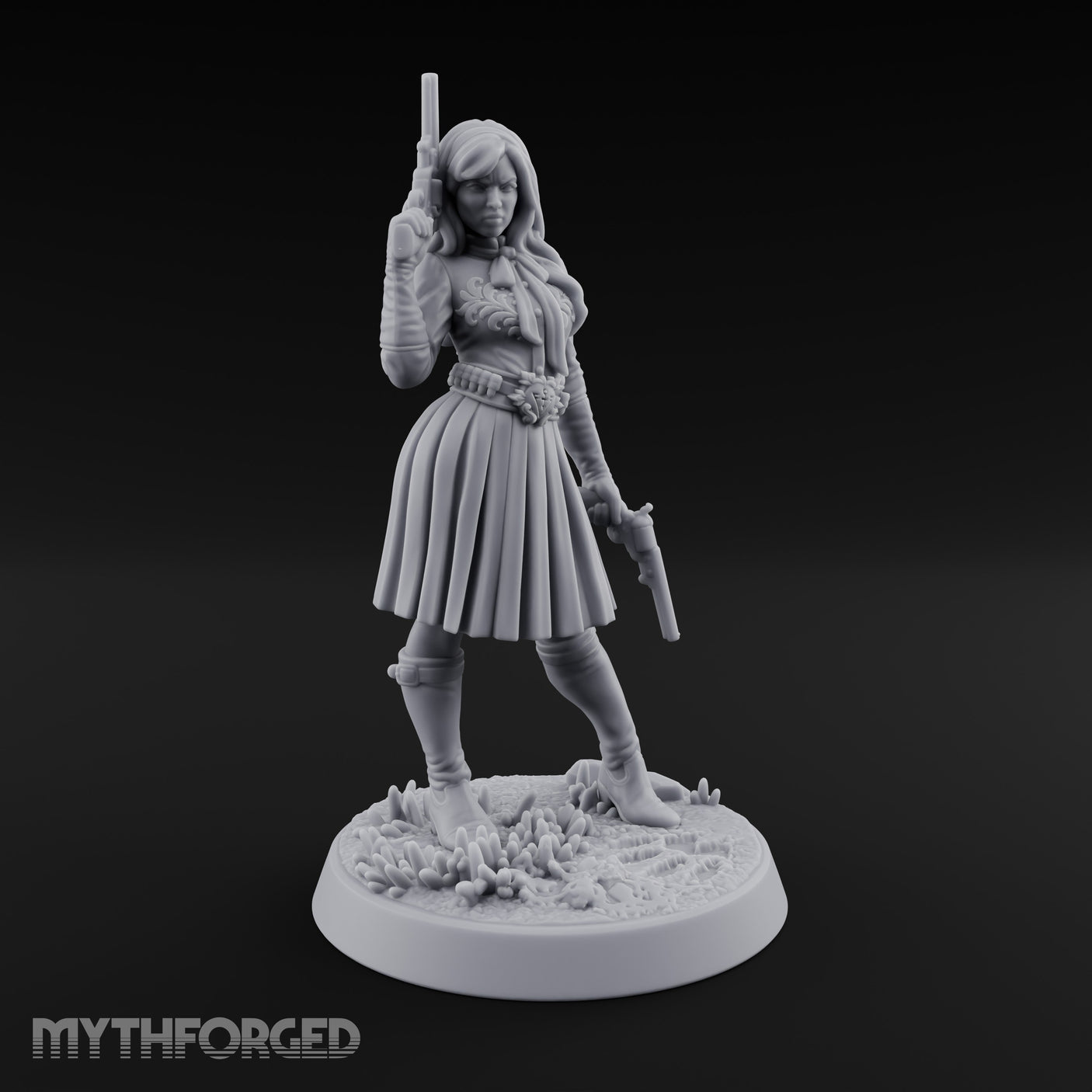 Pistol Drawn Human Monster Hunter Miniature for Dungeons and Dragons, Pathfinder or other TTRPGs