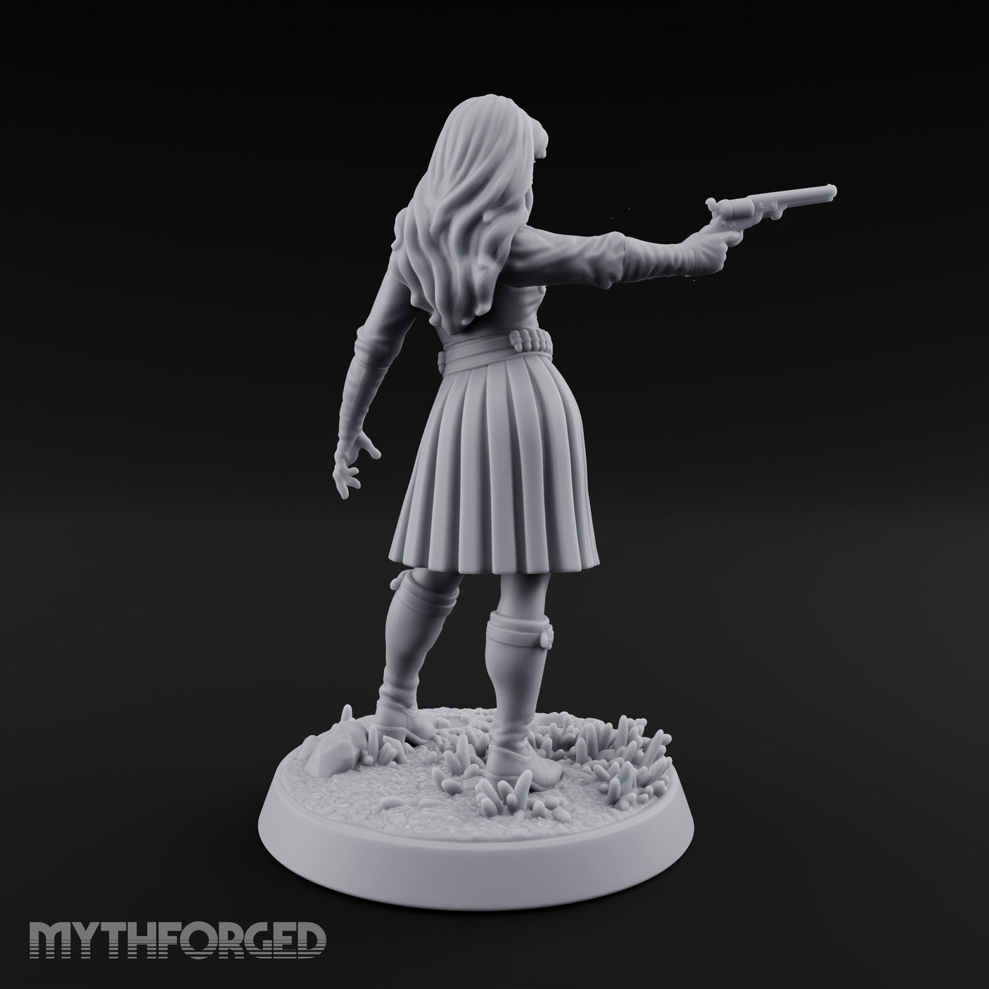 Pistol Drawn Human Monster Hunter Miniature for Dungeons and Dragons, Pathfinder or other TTRPGs