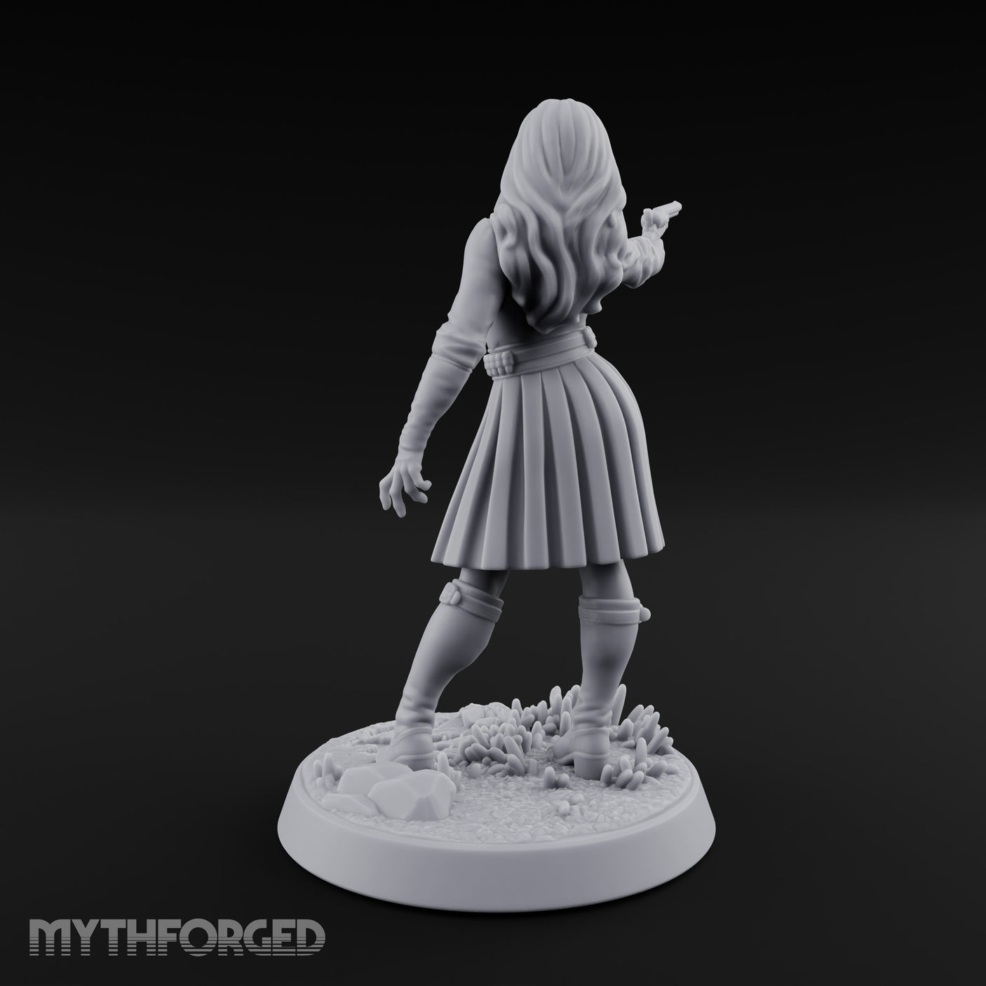 Pistol Drawn Human Monster Hunter Miniature for Dungeons and Dragons, Pathfinder or other TTRPGs