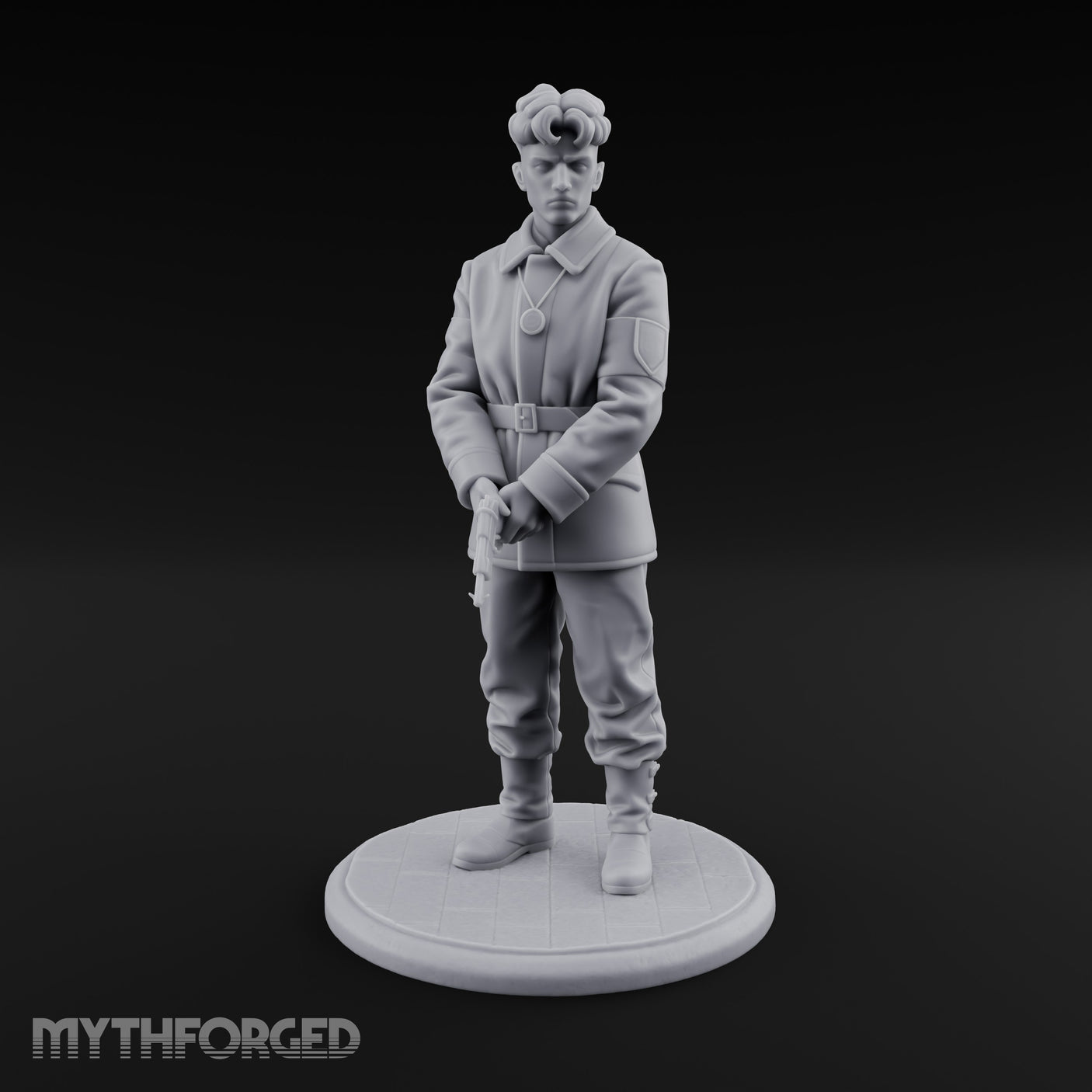 Pistol Gripping Human Fanatic Miniature for Dungeons and Dragons, Pathfinder or other TTRPGs