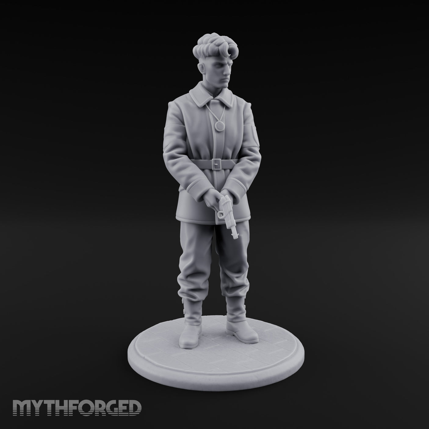 Pistol Gripping Human Fanatic Miniature for Dungeons and Dragons, Pathfinder or other TTRPGs