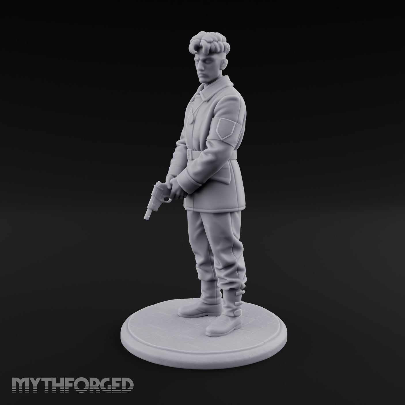 Pistol Gripping Human Fanatic Miniature for Dungeons and Dragons, Pathfinder or other TTRPGs