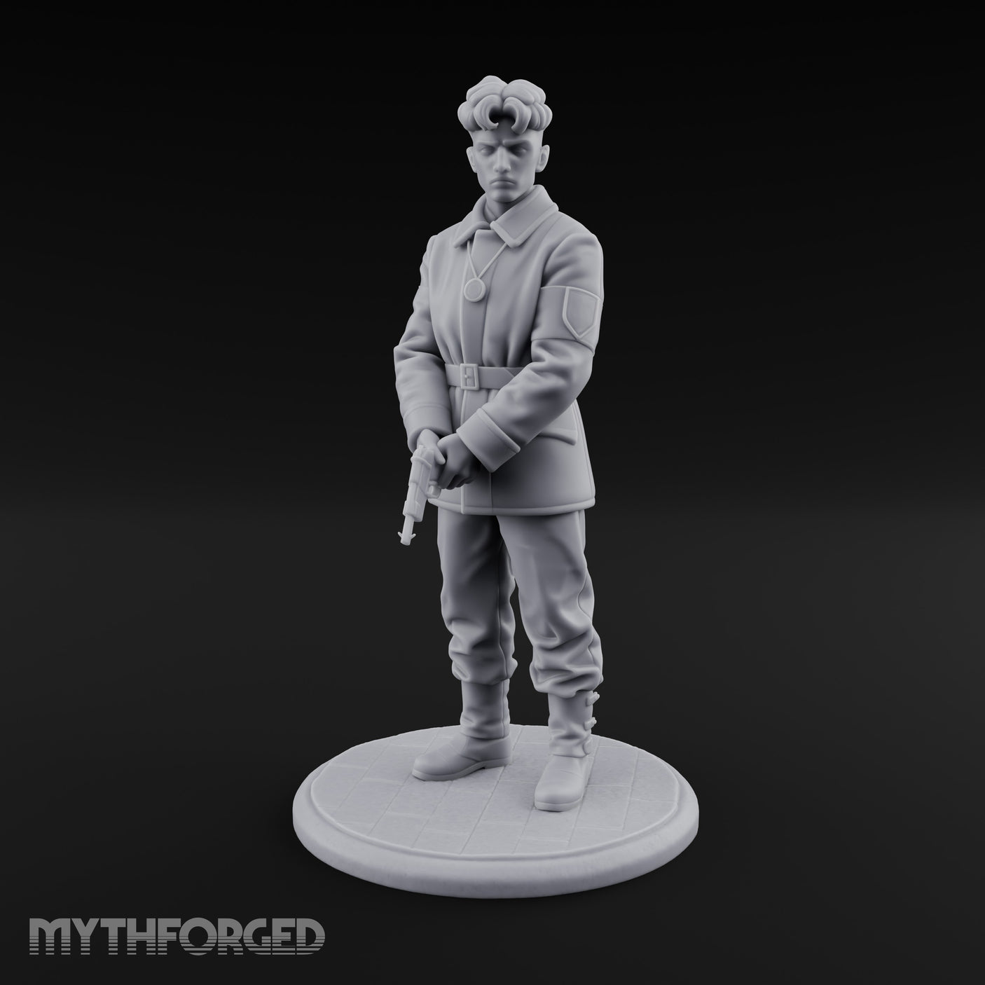 Pistol Gripping Human Fanatic Miniature for Dungeons and Dragons, Pathfinder or other TTRPGs
