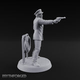 Pistol Levelled Human Captain Miniature for Dungeons and Dragons, Pathfinder or other TTRPGs