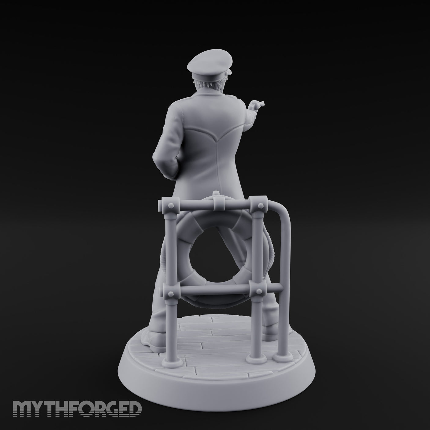 Pistol Levelled Human Captain Miniature for Dungeons and Dragons, Pathfinder or other TTRPGs