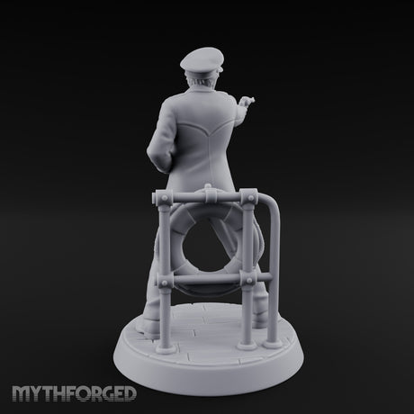 Pistol Levelled Human Captain Miniature for Dungeons and Dragons, Pathfinder or other TTRPGs
