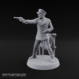 Pistol Levelled Human Captain Miniature for Dungeons and Dragons, Pathfinder or other TTRPGs