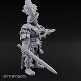 Pistol Levelled Sword Drawn Human Captain Miniature for Dungeons and Dragons, Pathfinder or other TTRPGs