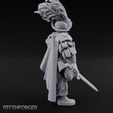 Pistol Levelled Sword Drawn Human Captain Miniature for Dungeons and Dragons, Pathfinder or other TTRPGs
