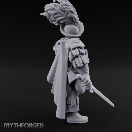 Pistol Levelled Sword Drawn Human Captain Miniature for Dungeons and Dragons, Pathfinder or other TTRPGs