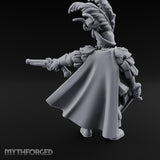 Pistol Levelled Sword Drawn Human Captain Miniature for Dungeons and Dragons, Pathfinder or other TTRPGs