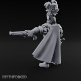 Pistol Levelled Sword Drawn Human Captain Miniature for Dungeons and Dragons, Pathfinder or other TTRPGs