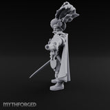 Pistol Levelled Sword Drawn Human Captain Miniature for Dungeons and Dragons, Pathfinder or other TTRPGs