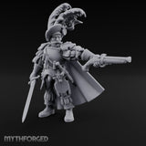Pistol Levelled Sword Drawn Human Captain Miniature for Dungeons and Dragons, Pathfinder or other TTRPGs