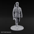 Pistol Palming Human Resistance Fighter Miniature for Dungeons and Dragons, Pathfinder or other TTRPGs