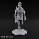 Pistol Palming Human Resistance Fighter Miniature for Dungeons and Dragons, Pathfinder or other TTRPGs