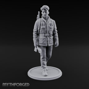 Pistol Palming Human Resistance Fighter Miniature for Dungeons and Dragons, Pathfinder or other TTRPGs