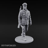 Pistol Palming Human Resistance Fighter Miniature for Dungeons and Dragons, Pathfinder or other TTRPGs