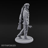 Pistol Palming Human Resistance Fighter Miniature for Dungeons and Dragons, Pathfinder or other TTRPGs