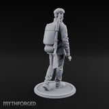 Pistol Palming Human Resistance Fighter Miniature for Dungeons and Dragons, Pathfinder or other TTRPGs