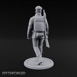 Pistol Palming Human Resistance Fighter Miniature for Dungeons and Dragons, Pathfinder or other TTRPGs