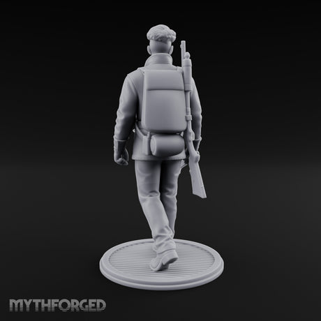 Pistol Palming Human Resistance Fighter Miniature for Dungeons and Dragons, Pathfinder or other TTRPGs