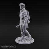 Pistol Palming Human Resistance Fighter Miniature for Dungeons and Dragons, Pathfinder or other TTRPGs