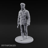 Pistol Palming Human Resistance Fighter Miniature for Dungeons and Dragons, Pathfinder or other TTRPGs