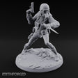 Pistol Raised Knife Ready Human Survivor Miniature for Dungeons and Dragons, Pathfinder or other TTRPGs
