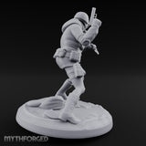 Pistol Raised Knife Ready Human Survivor Miniature for Dungeons and Dragons, Pathfinder or other TTRPGs