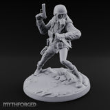 Pistol Raised Knife Ready Human Survivor Miniature for Dungeons and Dragons, Pathfinder or other TTRPGs