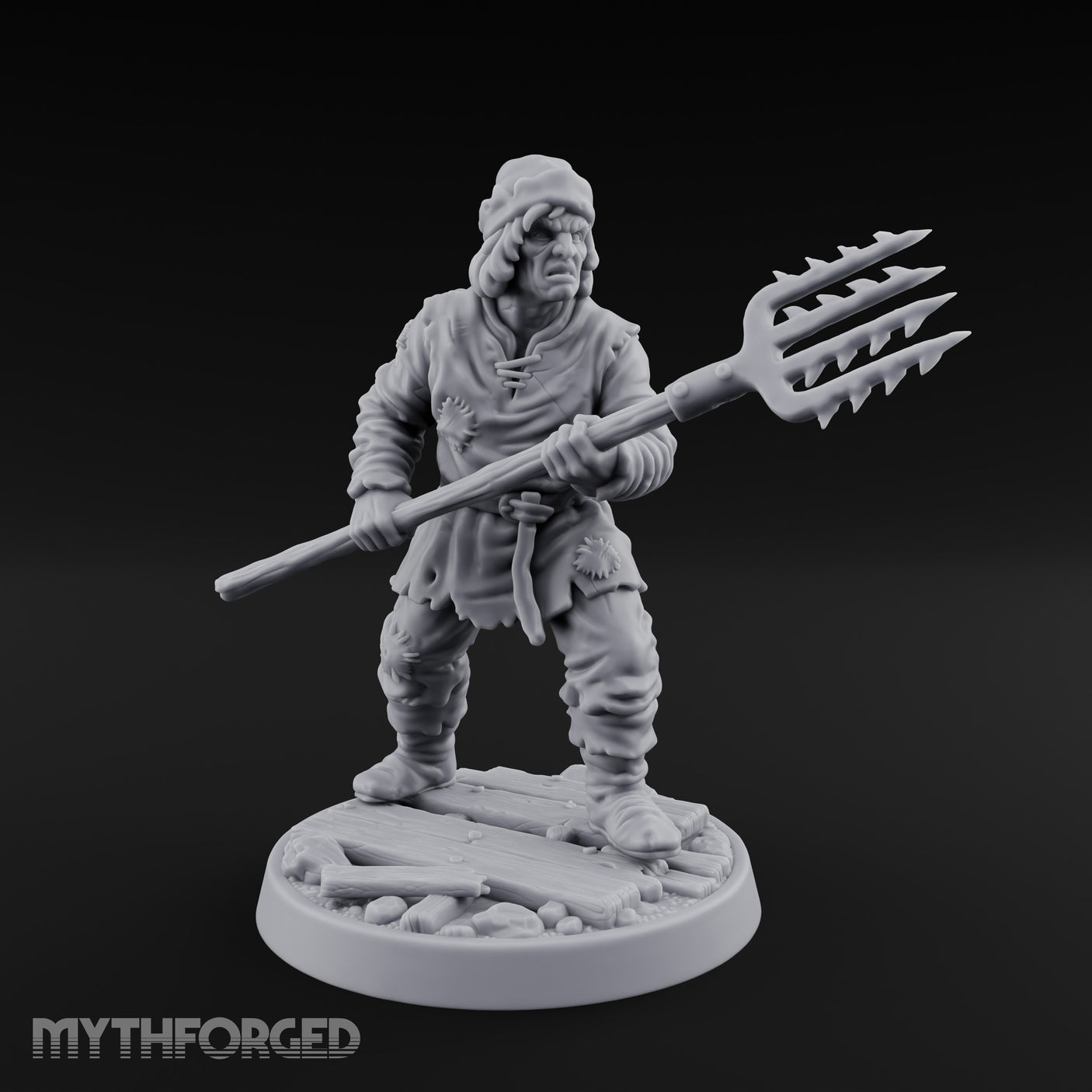 Pitchfork Levelling Guard Miniature for Dungeons and Dragons, Pathfinder or other TTRPGs